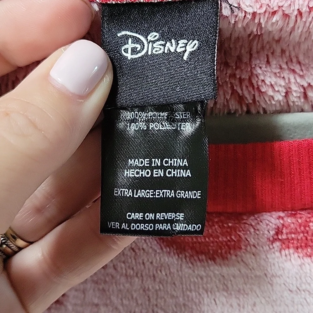 Disney World Mickey Mouse Womens XL Pajama Set Plush‎ Lounge Red White Cozy - Picture 4 of 15